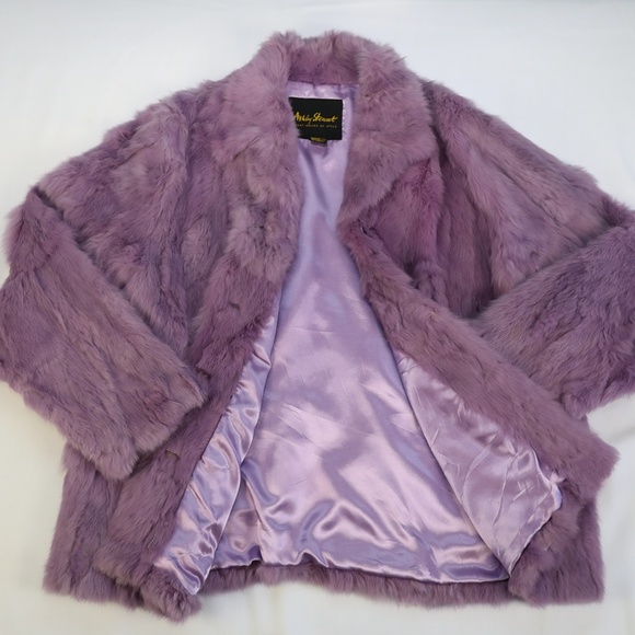 PURPLE FUR COAT - Picture 1 of 7
